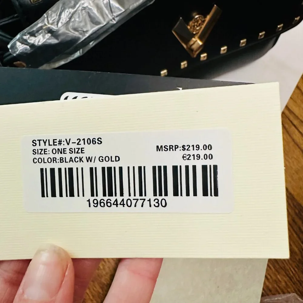 $219 NWT Valentino Orlandi Studded Vegan Leather Crossbody‎ & Wallet